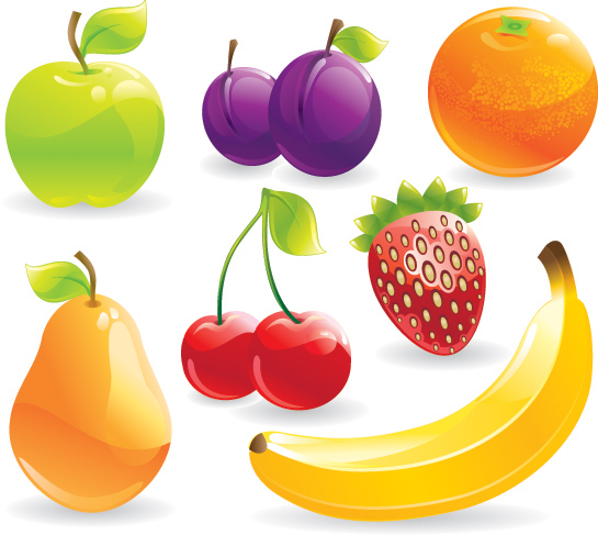 free vector Several common fruits vector